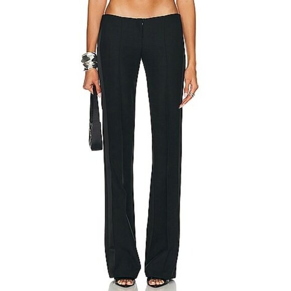 LaQuan Smith Low Rise Tuxedo Trouser in Black dress slacks pants - Picture 1 of 5